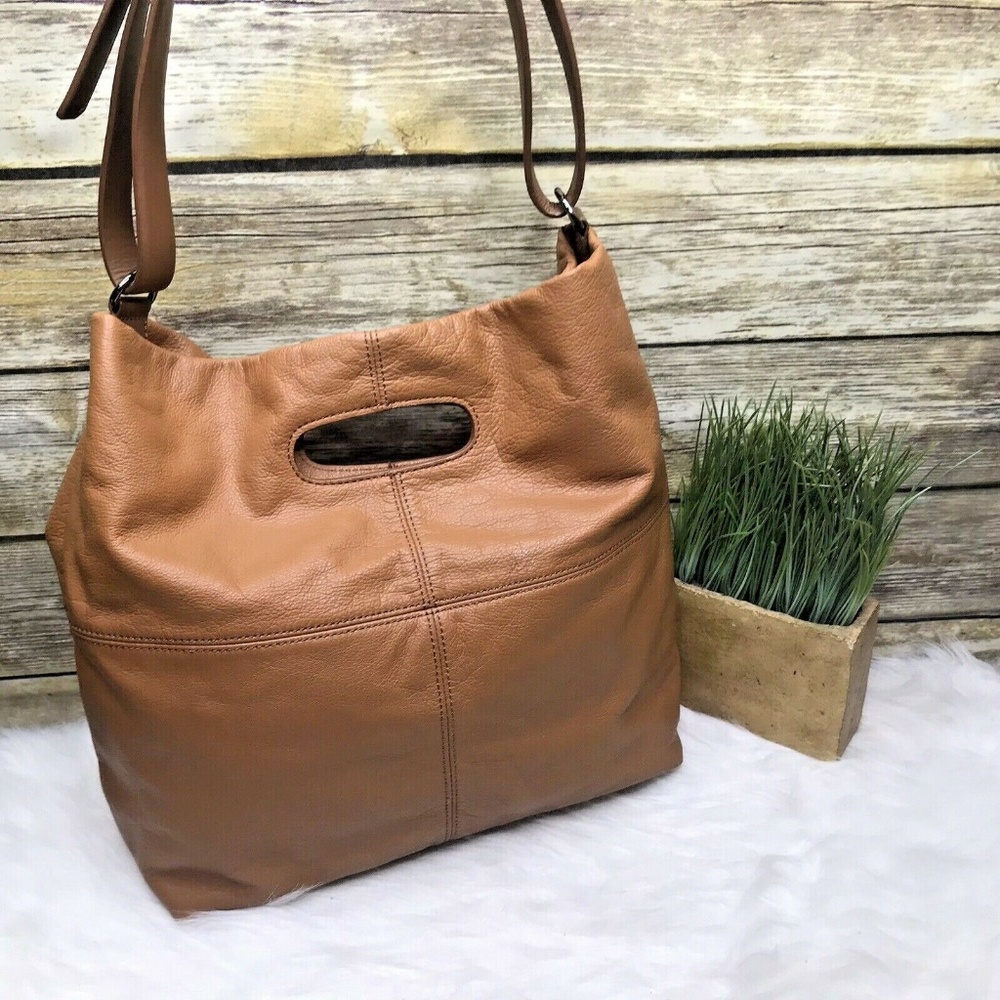 Barr + Barr New York Tan Leather Shoulder Bag Hobo
